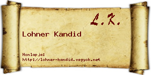 Lohner Kandid névjegykártya